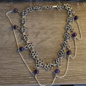 Amethyst Jump Ring Necklace